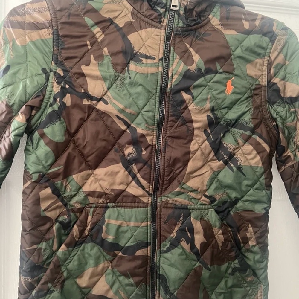 Boy’s Ralph Lauren Quilted Camo Jacket with Hood (Med)
